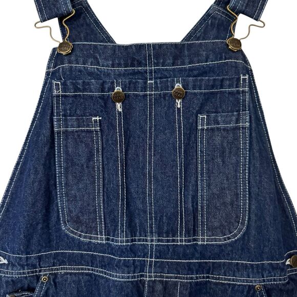 Gravel Gear Mens Size 38x32 Blue Denim Bib Overalls Carpenter Workwear Cotton - Picture 6 of 16
